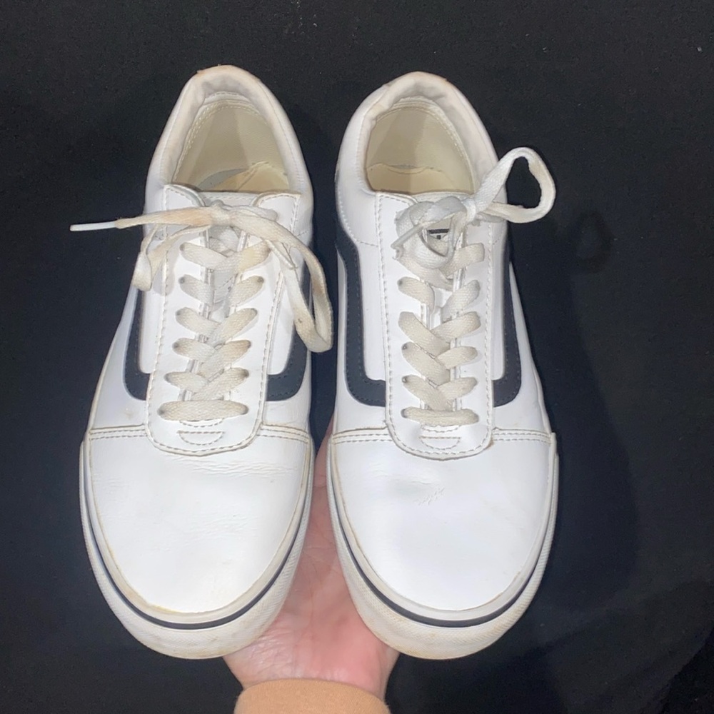White Leather Vans